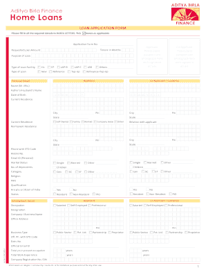 LOAN APPLICATION FORM Aditya Birla Housing Finance Limited