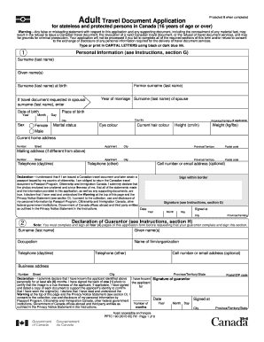 Travel Document Application  Form