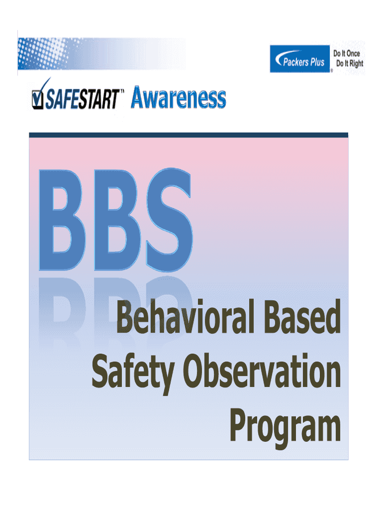 Behavior Based Safety the Following Slides Provide an Example of  Form