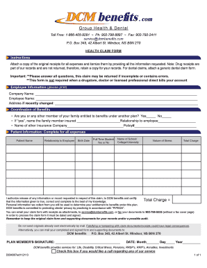 Dcm Benefits  Form