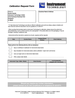 Calibration Request Form