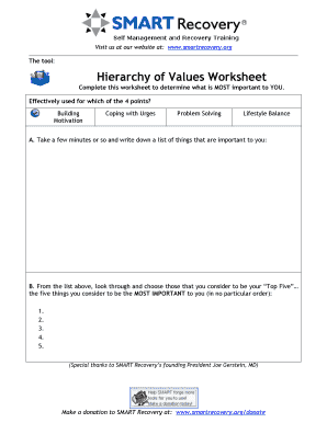 Hierarchy of Values PDF  Form