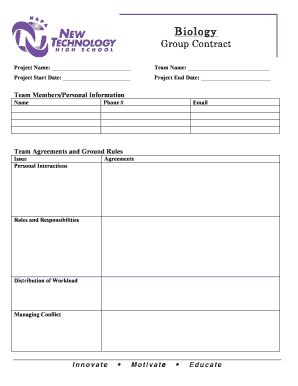 Group Contract Sample  Form