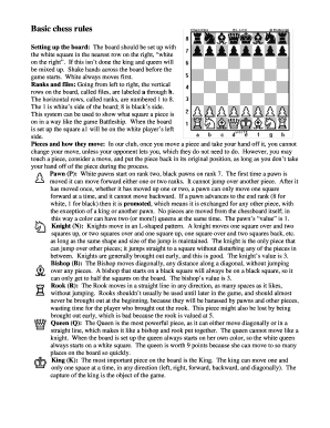 Chess Rules Printable  Form