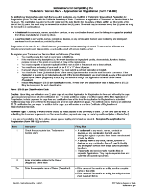  State of California Secretary of State REGISTRATION of TRADEMARK or SERVICE MARK Pursuant to Business and Professions Code Secti 2015