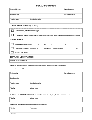 Lomautusilmoitus  Form