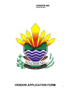 Madibeng Municipality Database Registration Form