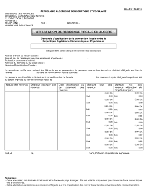 Certificat De R Sidence En Alg Rie PDF  Form