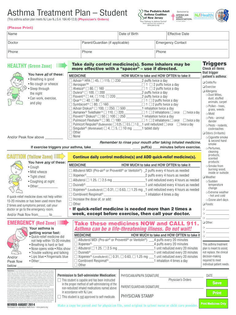  Asthma Treatment Plan 2017