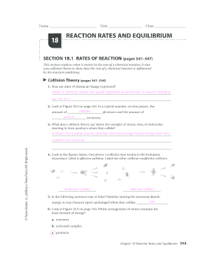 Chapter 18 Reaction Rates and Equilibrium PDF  Form