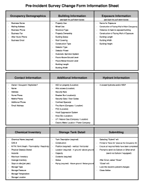 Pre Incident Survey Printable  Form