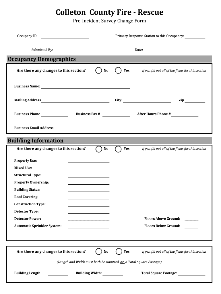 Preincident Survey  Form