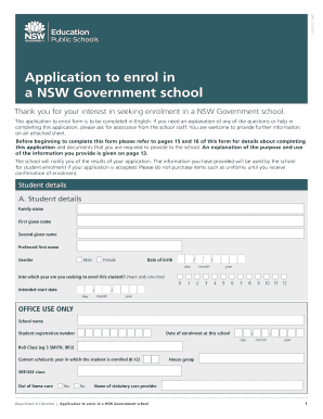 Application to Enrol in a NSW Government School Application to Enrol in a NSW Government School Annandalepublicschool Nsw Edu  Form