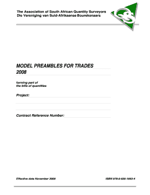 Model Preambles for Trades  Form