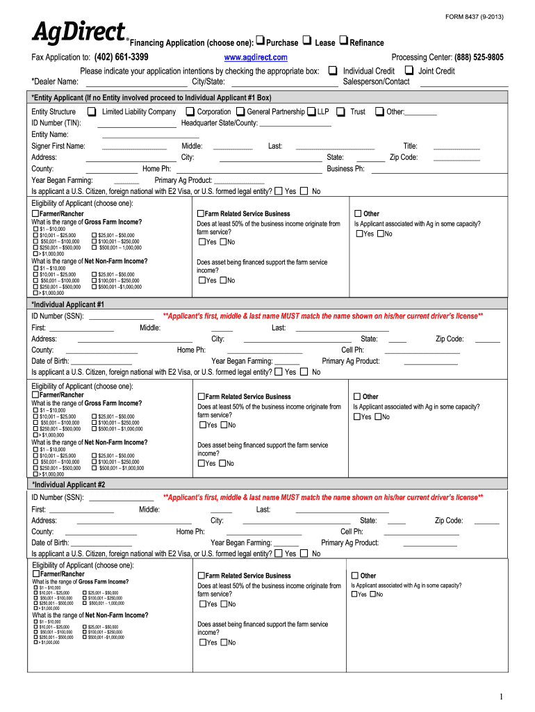  Agdirect Application 2013-2024