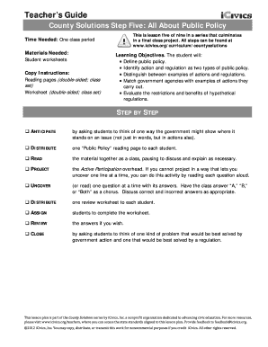 Icivics Step Five All About Public Policy Worksheet Answers  Form