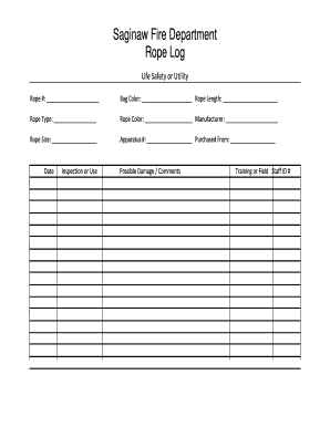 Rope Log Template  Form