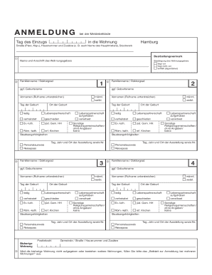 Anmeldung Form