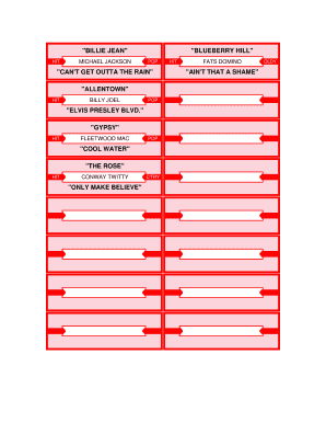 Jukebox Labels Template Microsoft Word  Form