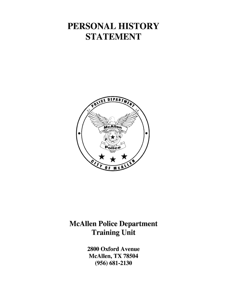 Mcallen Pd Application  Form