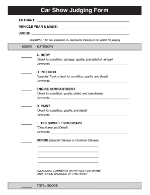 Car Show Voting Ballot Template Form - Fill Out and Sign Printable PDF  Template | signNow
