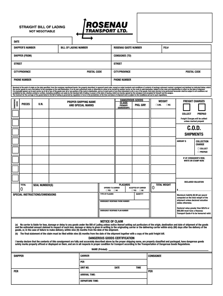 Rosenau Waybill PDF  Form