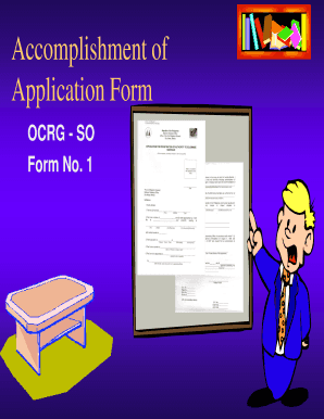 Ocrg so Form No 1 PDF Download