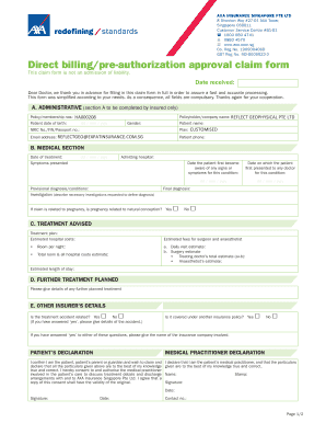 Axa Direct Billing Form