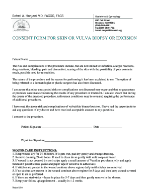  Skin Biopsy Consent Form 2011-2024