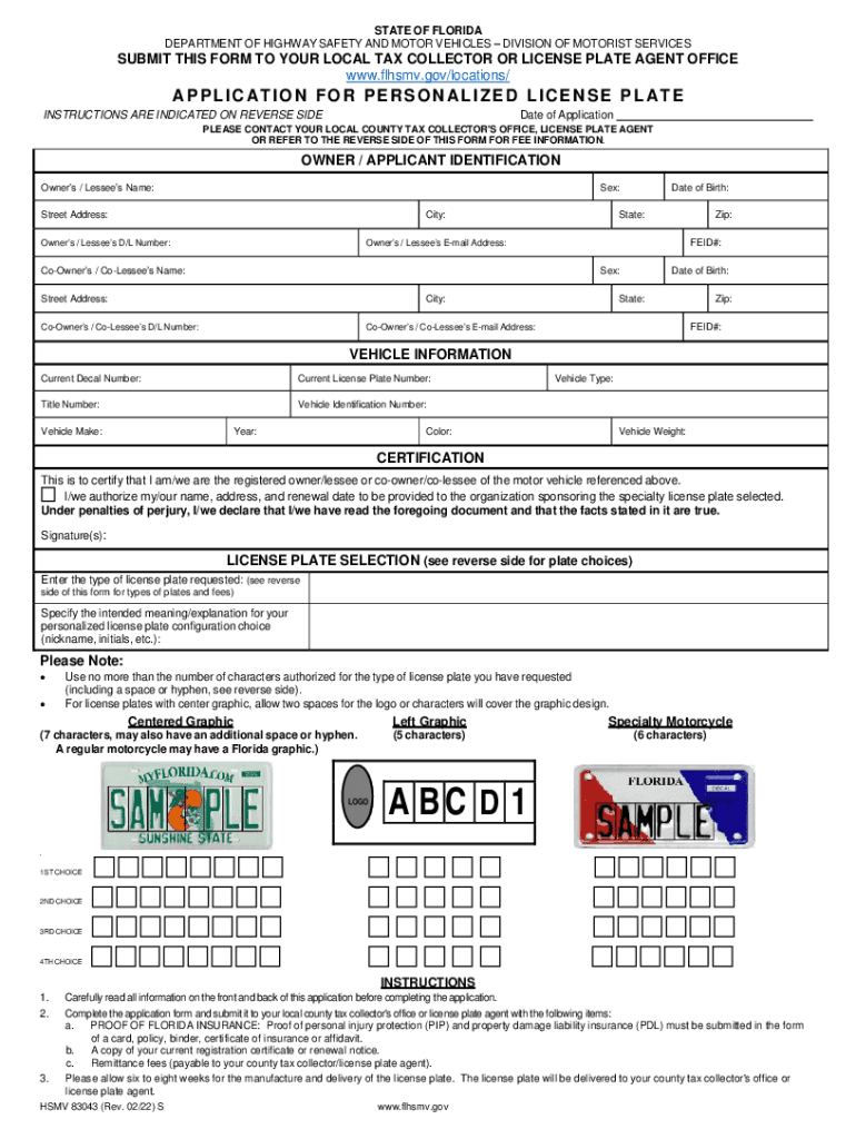  82101 PDF Florida Highway Safety and Motor Vehicles 2022-2024