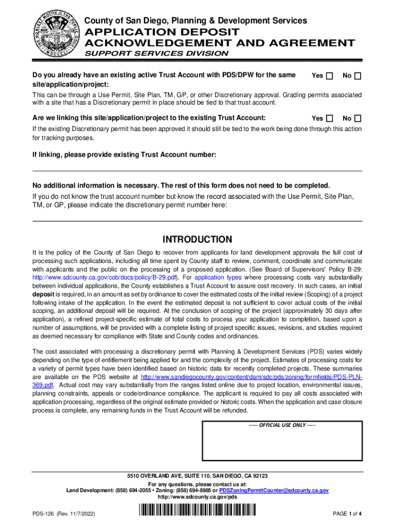  APPLICATION DEPOSIT ACKNOWLEDGEMENT and AGREEMENT 2022-2024