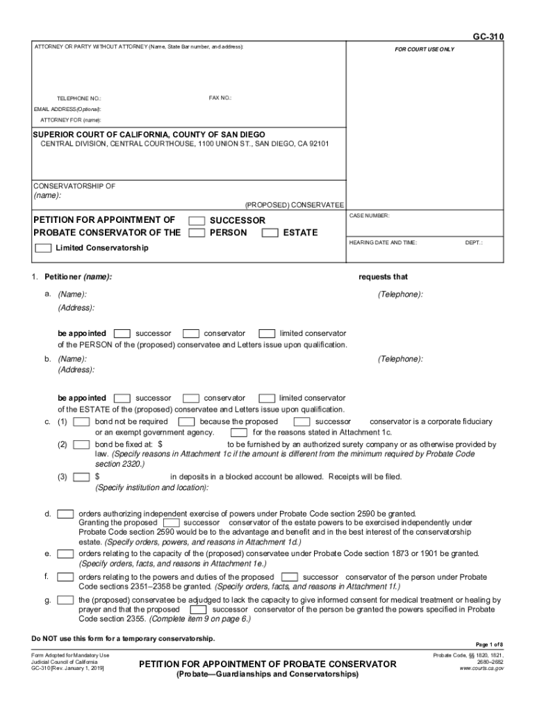 Conservatorship Forms Fill Online, Printable, Fillable, Blank