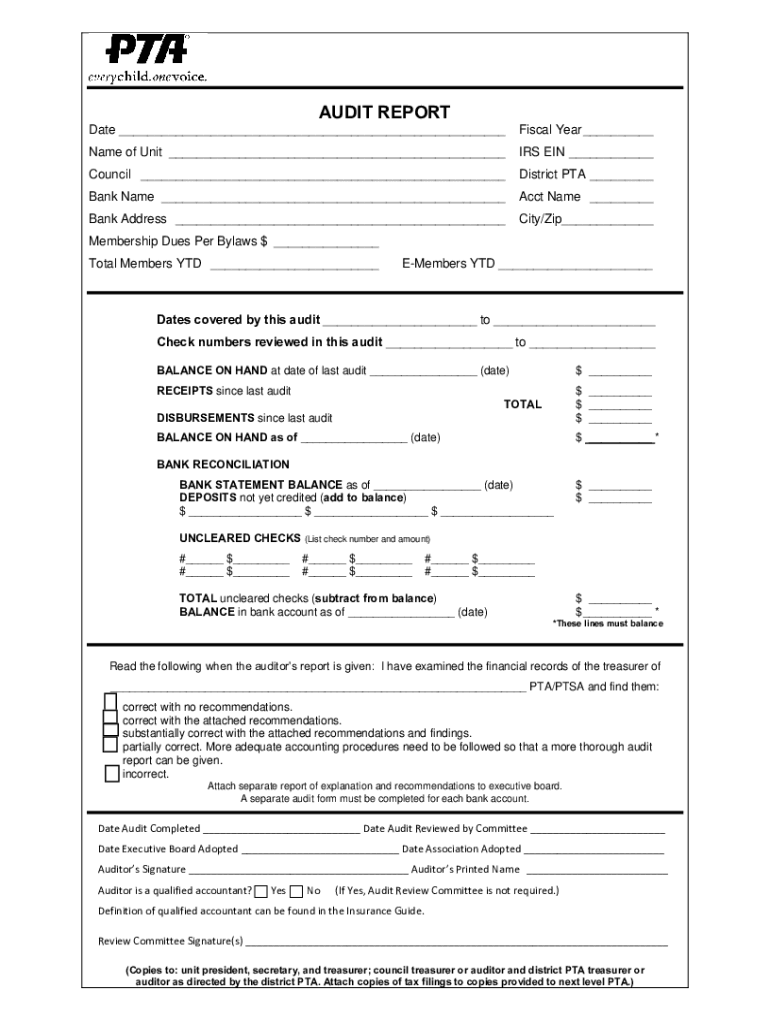 NC PTA Financial Review Information and Instructions PDF