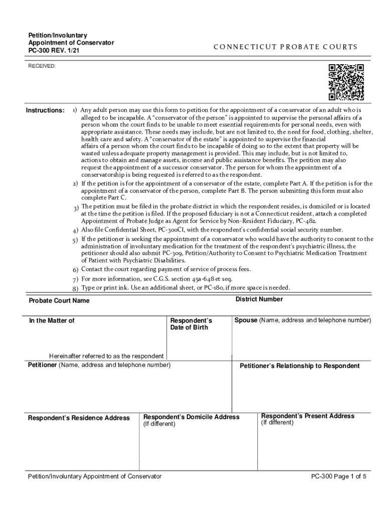  APPLICATION for APPOINTMENT of CONSERVATOR PC 2021-2024