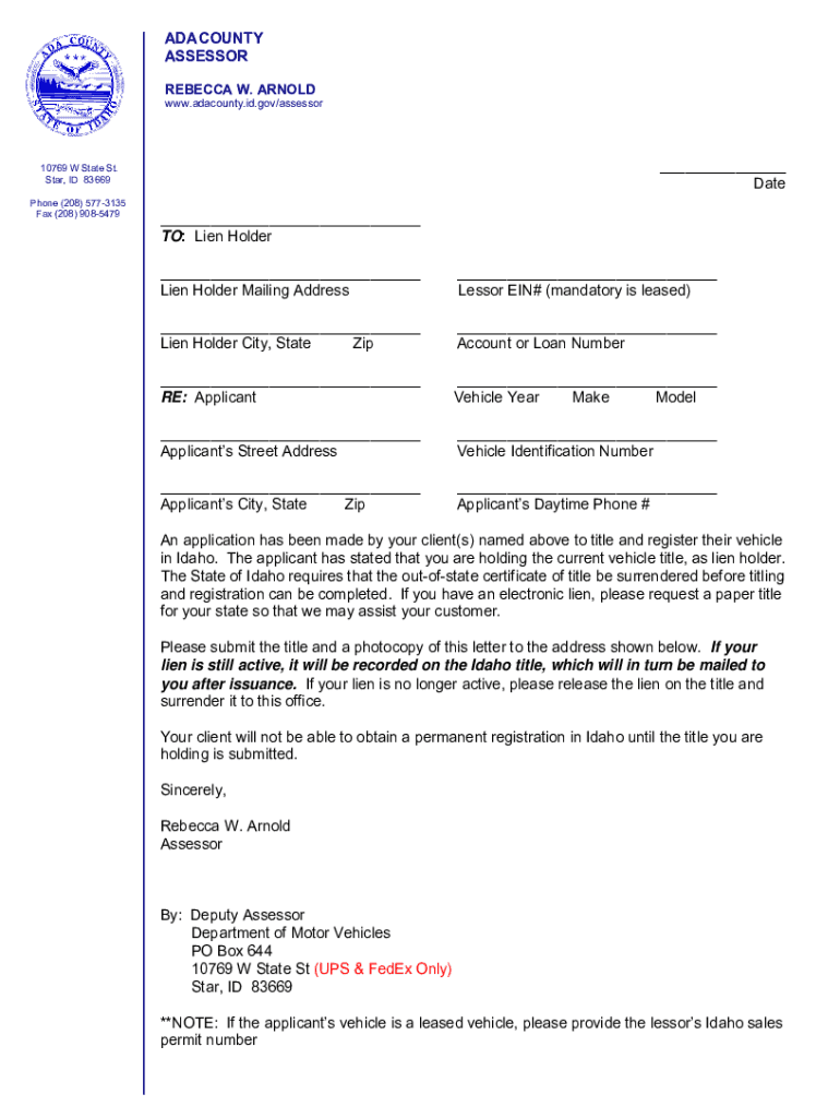 Division of Land RecordsGIS Ada County Assessor&#039;s Office  Form