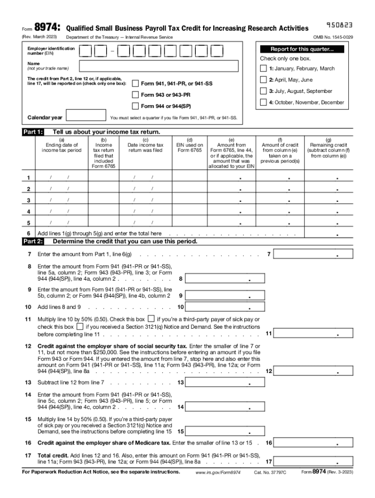  About Form 8974, Qualified Small Business Payroll Tax IRS 2023