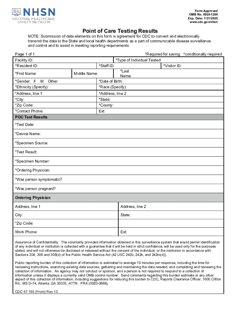 POC Test Result Reporting Tool POC Tool for COVID 19  Form