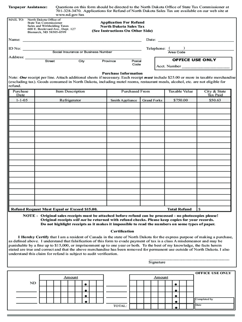Canadian Residents Request for Tax Refund Guideline Canadian Residents Request for Tax Refund Guideline  Form