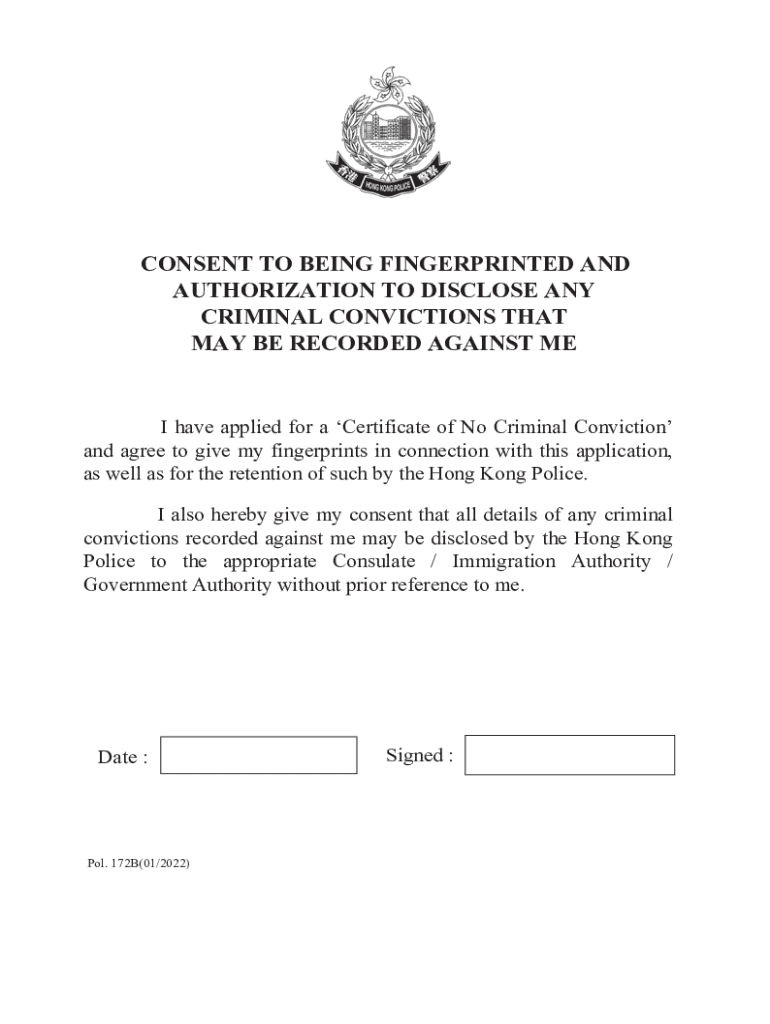 About Certificate of No Criminal Conviction CNCC  Form
