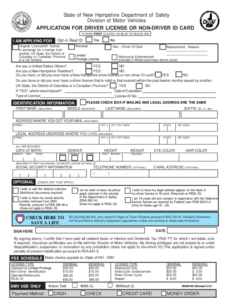 State of New Hampshire Department of Safety Divisi  Form