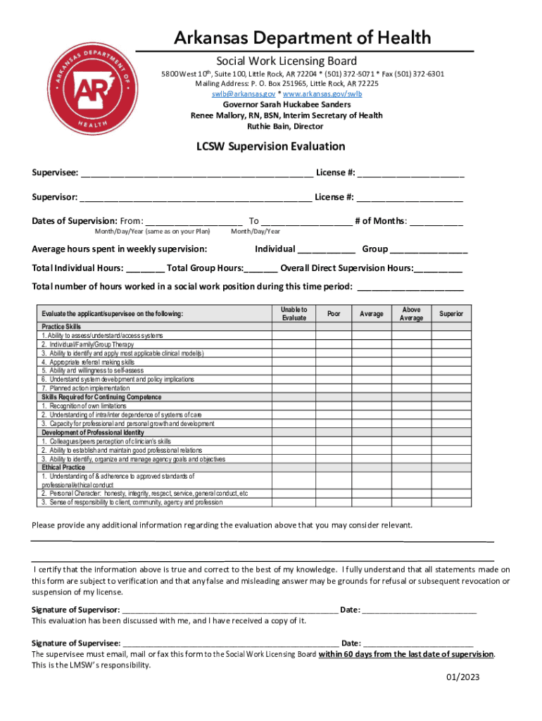  Social Work Licensing Board RosterArkansas Department 2023-2024