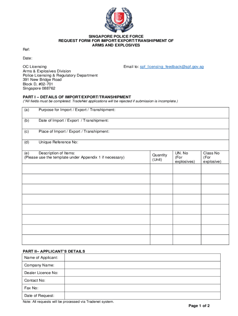  Police Licensing &amp;amp; Regulatory Department Singapore Customs 2022-2024