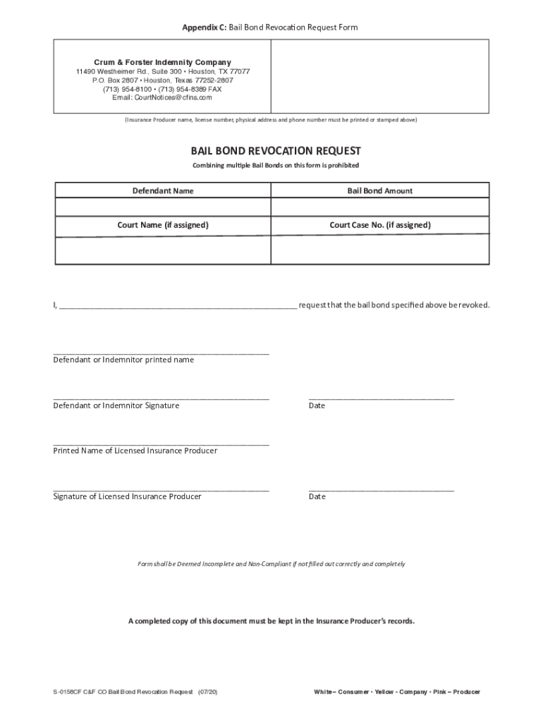 Appendix C Bail Bond Revocation Request Form DocHub