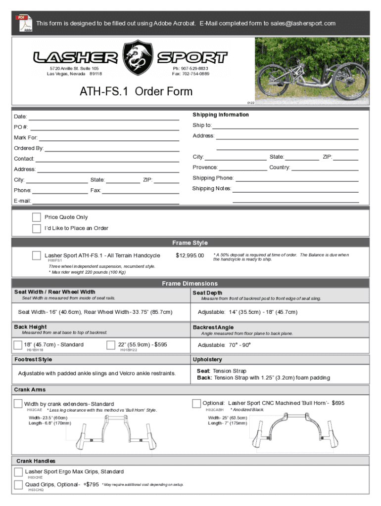 ATH FS 1 Order Form