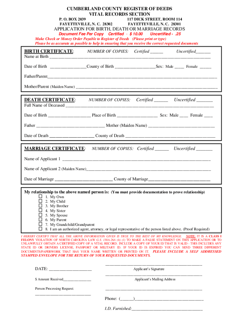  Birth Certificates Cumberland County 2022-2024