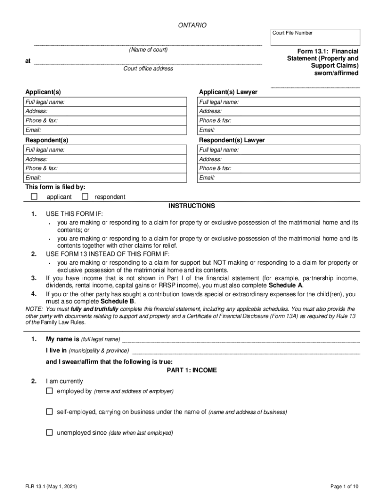  Form 13 1 Financial Statement Property and Support Claims 2021-2024