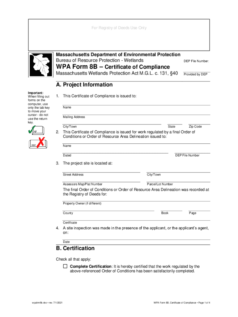  Conditions or Order of Resource Area Delineation Issued to 2021-2024