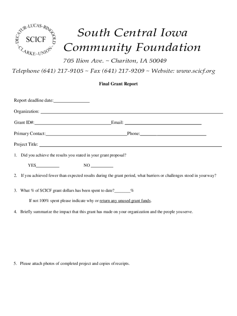 Contact Us South Central Iowa Community Foundation  Form