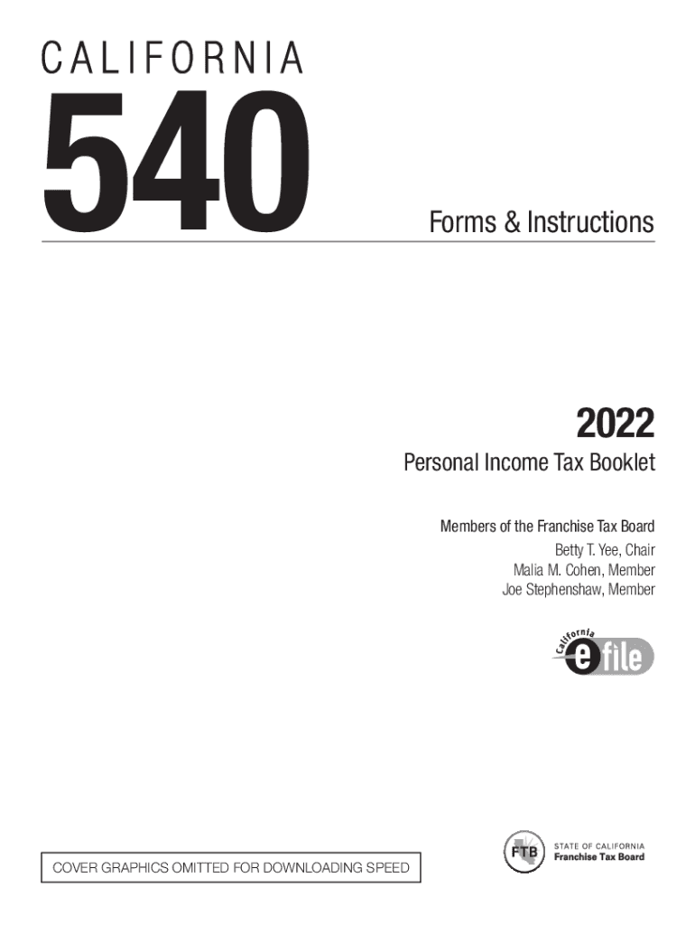  Form 540 Resident Income Tax Return 2022-2024