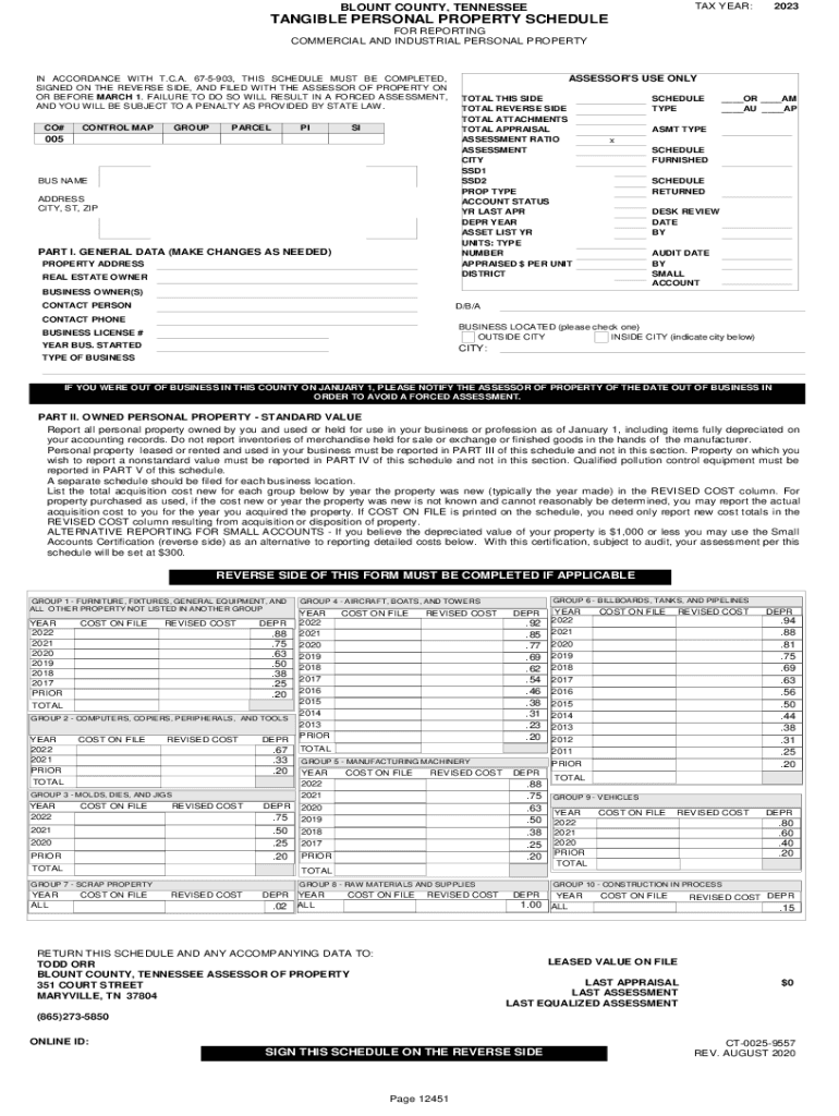 Tangible Personal Property Tax  Form
